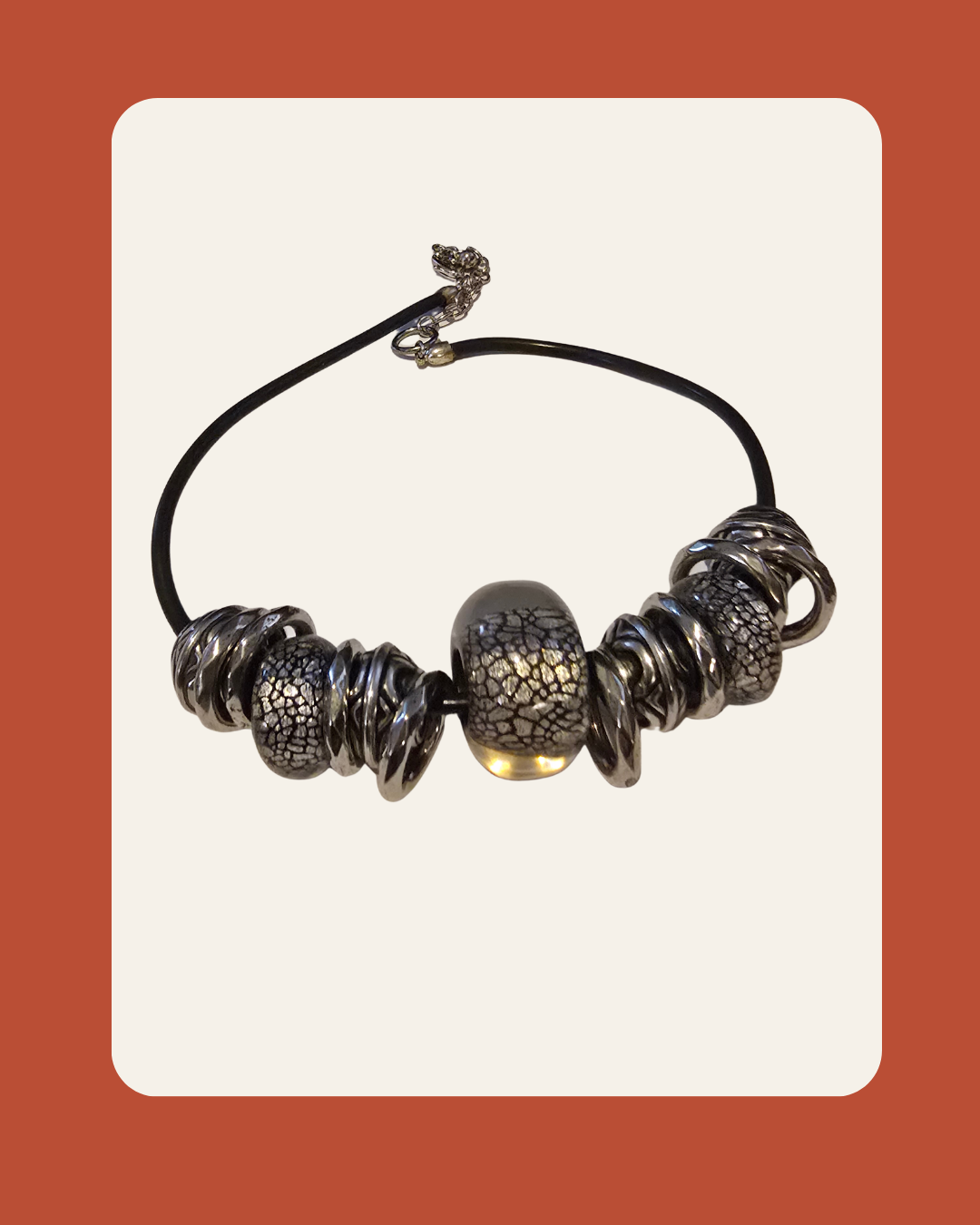 Silver Serpent Bead Necklace