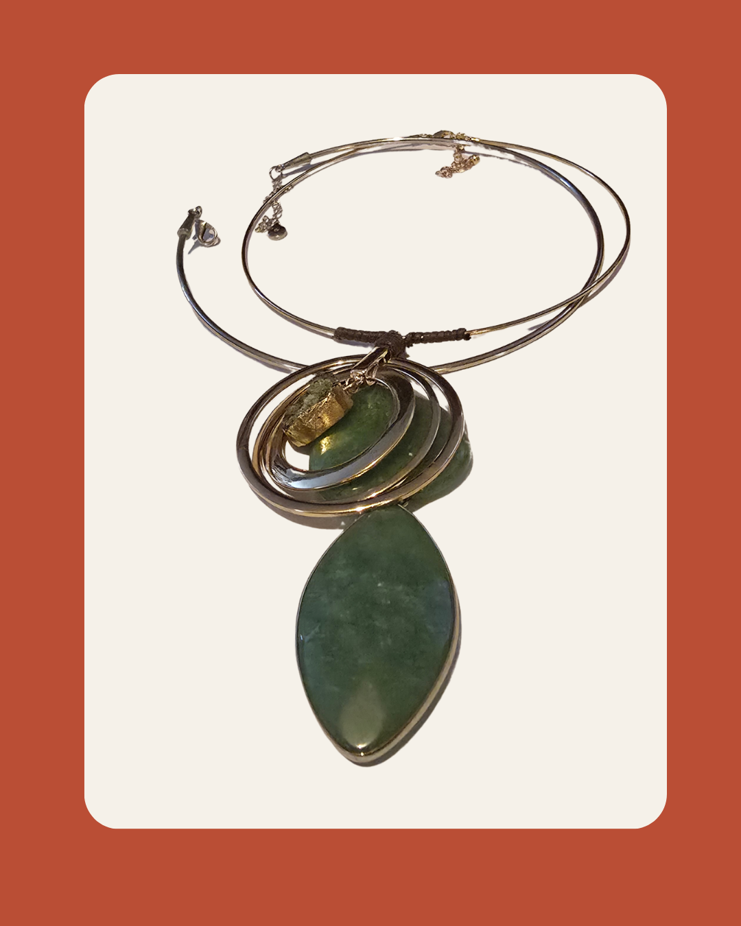 Verdant Jade Hoops Necklace